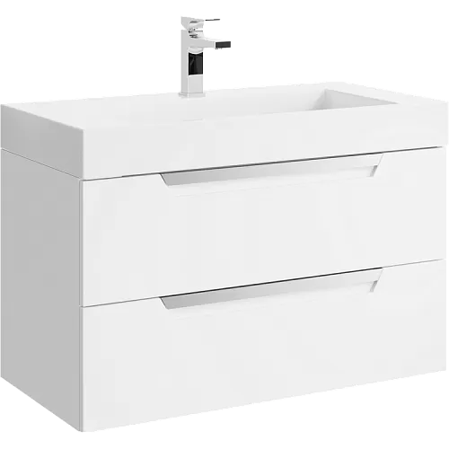 Aqwella CUB0109W Cube Тумба для раковины, подвесная, 90х45 см, белая купить  в интернет-магазине Сквирел