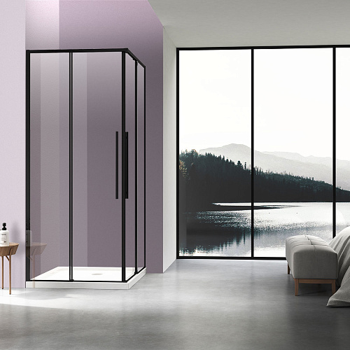 Vincea VSS-4SN8010CLB Slim-N Душевой уголок 100х80 см, профиль черный/стекло прозрачное Vincea VSS-4SN8010CLB Slim-N Душевой уголок 100х80 см, профиль черный/стекло прозрачное