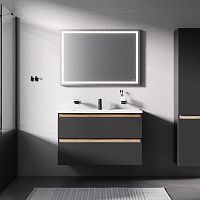 AM.PM BK85GR X-Joy, Комплект: мебель для ванной 100 см, со смесителем и аксессуарами, черный/белый