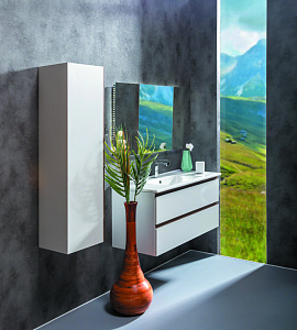 Тумба без раковины Armadi Art Capolda 100 белая + ручка дерево