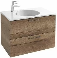 Jacob Delafon EB2521-R9-E52 Odeon Rive Gauche Тумба для раковины 70х50 см, ручки черный/дуб табак купить  в интернет-магазине Сквирел