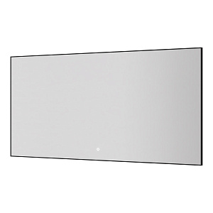 Зеркало с LED подсветкой сенсор антипар 70х140 см Boheme 543-140-B рама черная матовая