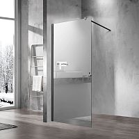 Vincea VSW-1H90MRB Walk-In Душевая перегородка 90х200 см, профиль черный матовый/стекло зеркальное