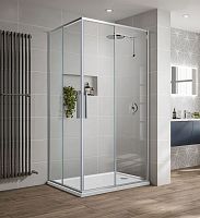 Vincea VSS-2SU8010CL Slim-U Душевой уголок 100х80 см, профиль хром/стекло прозрачное