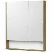 Акватон 1A252202SDZ90 Сканди Зеркальный шкаф 70х85 см, белый/дуб рустикальный купить  в интернет-магазине Сквирел