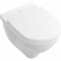 Villeroy & Boch 5660HR01 O.Novo Комбинированная система (5660R001 унитаз 36х56 см подвесной DirectFlush + 9M38S101 сиденье Quick Release, Soft Closing), альпийский белый (White Alpin)