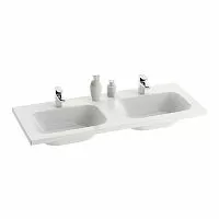 Ravak XJG01112000 Chrome Раковина двойная с отверстиями, 120х49 см, белый
