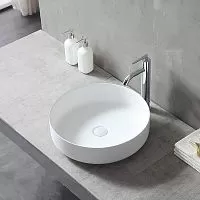 Vincea VBS-6S16MW Раковина из искусственного камня, 45х45 см, накладная, белый матовый
