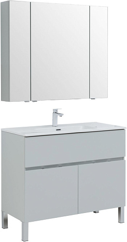 Aquanet 00273990 Алвита New Комплект мебели для ванной комнаты, серый купить  в интернет-магазине Сквирел