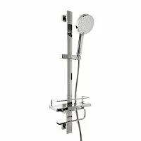 IDDIS, TSH1601 Optima Home Душевой гарнитур (стойка760 мм, лейка 5FD 120 мм, шланг нержавеющая сталь 1.5 м), хром
