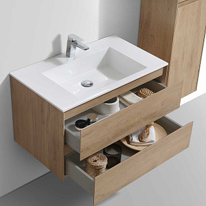 Vincea VMC-2L800NO Luka База под раковину, 80х48 см, подвесная, N.Oak (натуральный дуб)