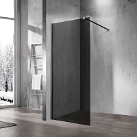 Vincea VSW-1H100CGB Walk-In Душевая перегородка 100х200 см, профиль черный матовый/стекло тонированное