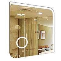 Azario CS0084316 Golden Зеркало 70х70 см, влагостойкое с подсветкой и подогревом, сенсорный выключатель