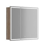 Sancos MI90EG Mirror Зеркальный шкаф для ванной комнаты 89х74 см, с LED подсветкой, дуб галифакс натуральный