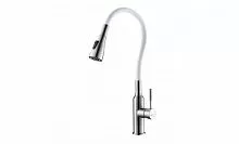 Lemark LM5082S-White Expert Смеситель для кухни, с гибким изливом, хром/белый