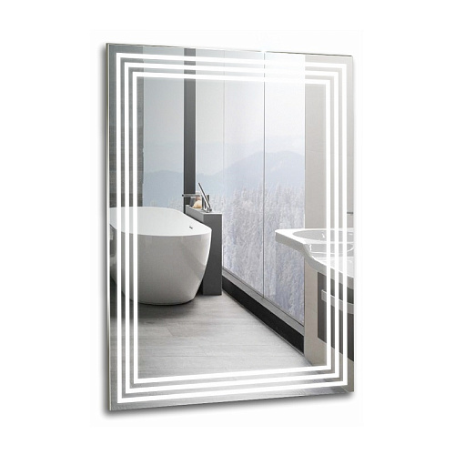 Azario ФР-00001412 Спарта Зеркало подвесное, с подсветкой, 60х80 см, белое купить  в интернет-магазине Сквирел