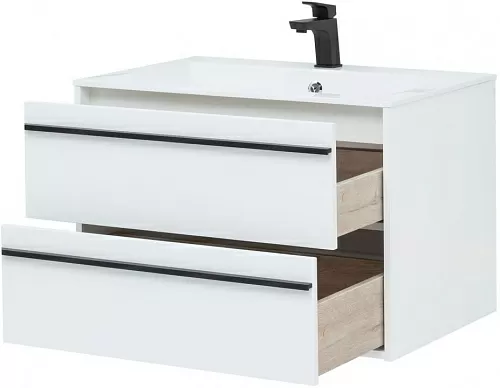 Aquanet 00253903 Lino Тумба под раковину, подвесная, 79х50 см, белая купить  в интернет-магазине Сквирел