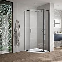 Vincea VSP-2SU900CLB Slim-U Душевой уголок 90х90 см, профиль черный матовый/стекло прозрачное