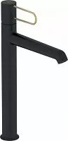 Jacob Delafon E21030-GLD-BL ODEON RG Смеситель для раковины, высокий, с донным клапаном, черный/ручка золото