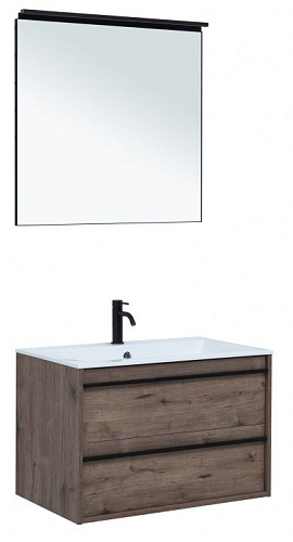 Aquanet 00271956 Lino Комплект мебели для ванной комнаты, темное дерево купить  в интернет-магазине Сквирел