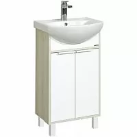 Акватон 1A2124K1RIB90 Рико Тумба с раковиной, 50х44 см, белый/ясень фабрик купить  в интернет-магазине Сквирел