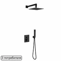 Excellent AREX.SET.2048BL Keria Black Душевая система с термостатом, черная