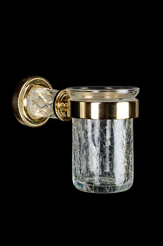 Boheme 10904-CRST-G Murano Cristal Стакан для зубных щеток, настенный, золото купить в интернет-магазине Сквирел