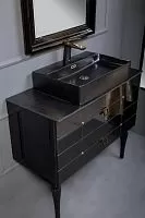 Тумба Armadi Art Piazza 80 черная + золото 841-080-BG купить  в интернет-магазине Сквирел