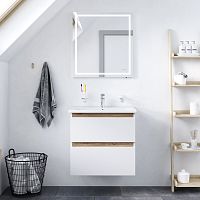 AM.PM BK85GI X-Joy, Комплект: мебель для ванной 65 см, со смесителем для раковины и аксессуарами, белый/хром/серебро