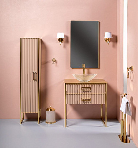 Тумба без раковины Armadi Art Monaco 80 Капучино золото