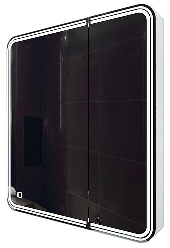 Azario CS00072835 Капитан Зеркальный шкаф подвесной, с подсветкой, 70х80 см, белый купить  в интернет-магазине Сквирел