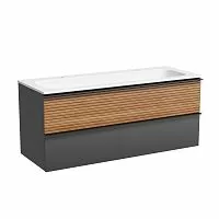 Sancos DL120GR Delta Тумба под раковину 119.5х44.5 см, подвесная, дуб красный/графит купить  в интернет-магазине Сквирел