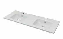 Cezares 50211 Раковина-столешница из искусственного мрамора с двумя чашами, 121х46, белый
