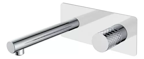 Boheme 125-WCR Stick Diamond Смеситель для раковины, встроенный, белый/хром