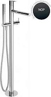 Cezares LEAF-VDP-NOP Напольный смеситель для ванны и душа однорычажный в комплекте с ручным душем, шлангом и держателем, исполнение черный матовый