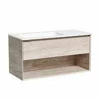 Sancos MR1.0100LEG Marmi 1.0 Тумба под раковину 99.5х44.5 см, подвесная, левая, дуб галифакс натуральный купить  в интернет-магазине Сквирел