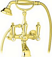 Cezares FIRST-VD-03/24-M Смеситель для ванны, с ручным душем, золото 24 карат/ручки металл