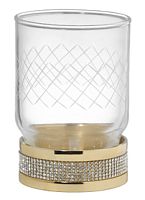 Boheme 10931-G-B Royal Cristal Стакан для зубных щеток, настольный, золото/черный купить  в интернет-магазине Сквирел