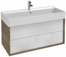 Jacob Delafon EB1585-E52-F30 Vivienne Тумба под раковину 100х46 см, с 2 ящиками, дуб табак/белый сатин купить  в интернет-магазине Сквирел