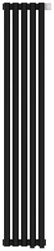 Сунержа 31-0311-1205 Эстет-1 Радиатор отопительный н/ж EU50 правый 1200х225 мм/ 5 секций, матовый черный