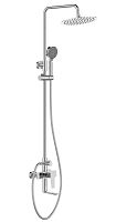 BelBagno ANCONA Душевая стойка со смесителем для ванны, верхним и ручным душем, хром ANCONA-VSCM-CRM. Диаметр верхнего душа 25 см.