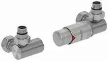 Сунержа 071-1422-0000 Терморегулятор автоматический 3D, правый, G 1/2" НР х G 3/4" НГ (набор), сатин/сталь