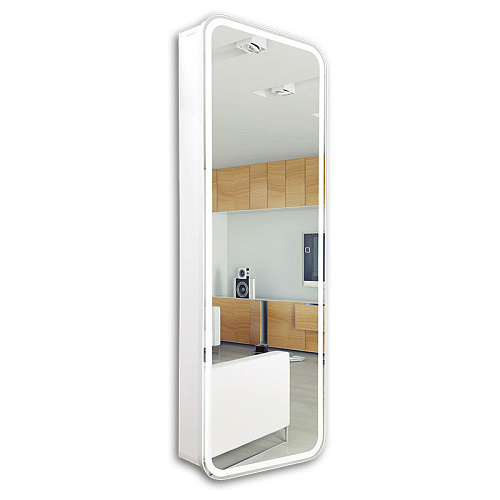 Azario LED-00002360 Понтианак Зеркальный шкаф подвесной, с подсветкой, 45х135 см, белый купить  в интернет-магазине Сквирел