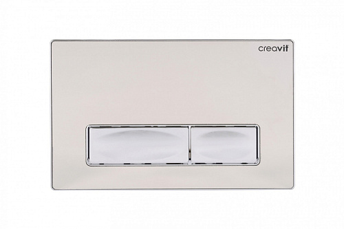 Creavit GP4004.00 Панель смыва для унитаза, накладная, стекло хром/нержавеющая сталь