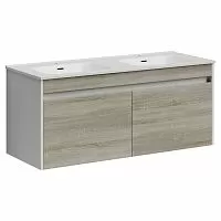 Sancos SM120-2E Smart Тумба под раковину 119х45 см, подвесная, дуб бардолино/белый купить  в интернет-магазине Сквирел