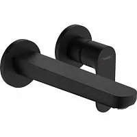 Hansgrohe 72528670 Rebris S Смеситель для раковины, настенный, 2 отверстия (внешняя часть), матовый черный