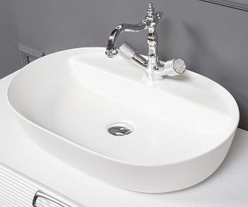 Раковина Керамика овальная под смеситель белая Armadi Art Vallessi 870