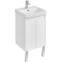 Акватон 1A2787K0SD010 Сканди Doors Набор: Тумба-раковина 45х45 см, белый глянец/матовый + раковина Адриана-45 купить  в интернет-магазине Сквирел