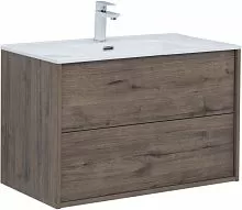 Aquanet 00287543 Lino Тумба под раковину, подвесная, 80х46 см, темное дерево купить  в интернет-магазине Сквирел