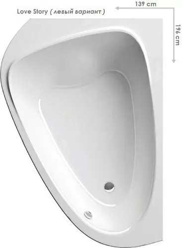 Ravak C751000000 Ванна акриловая Love Story II L, 189x139 см, белый